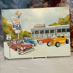 Vintage Route 66 Diner Metal Sign by Hutchins ‘98